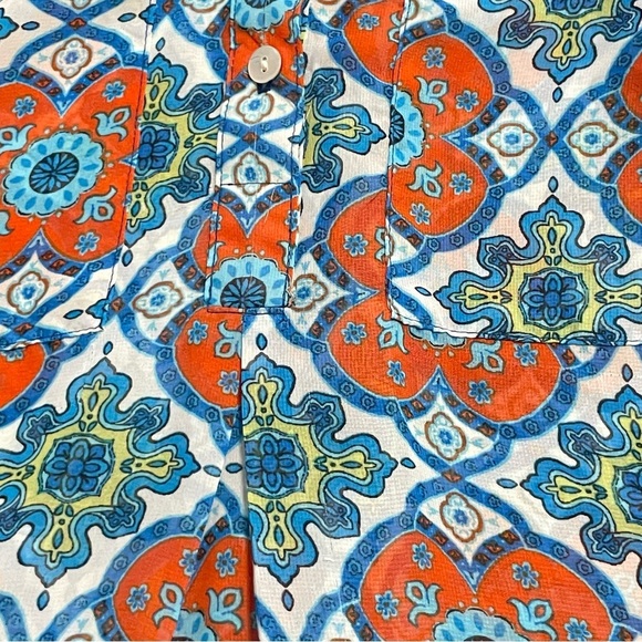 Anthropology Fig and Flower geometric floral print top size M - Picture 9 of 14